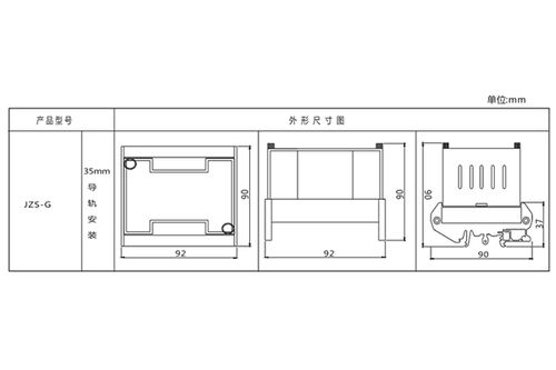 jzs g 53端子排静态延时中间继电器开孔尺寸及主要用途 上海上继科技